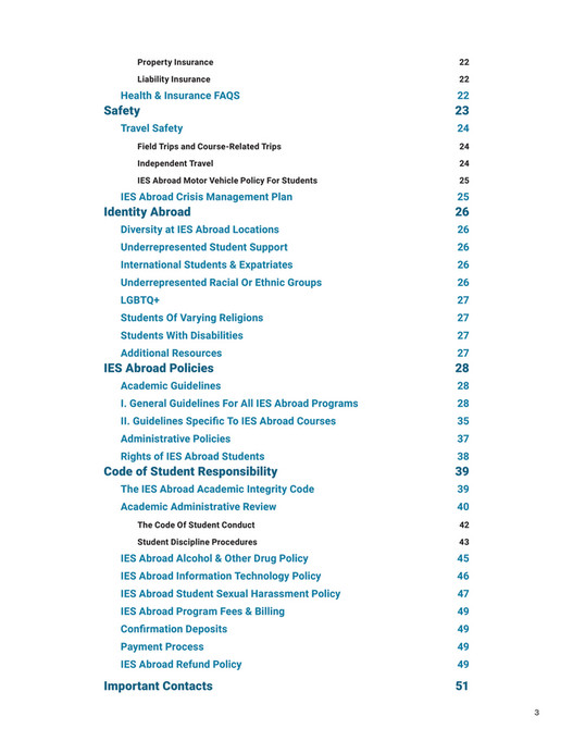IES Abroad - SAF Student Handbook - Page 2-3