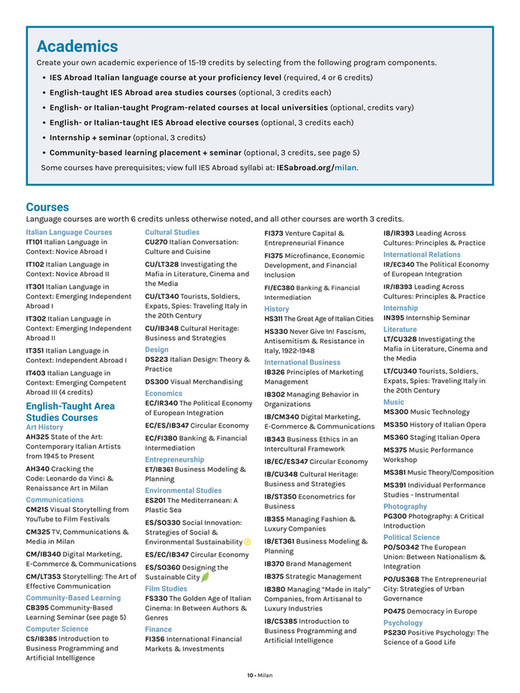 Ies Course IES Abroad - Study & Intern Abroad in Italy - Page 8-9