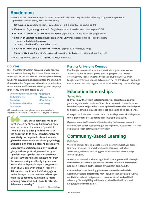 IES Abroad - Study & Intern Abroad in Spain - Page 40-41