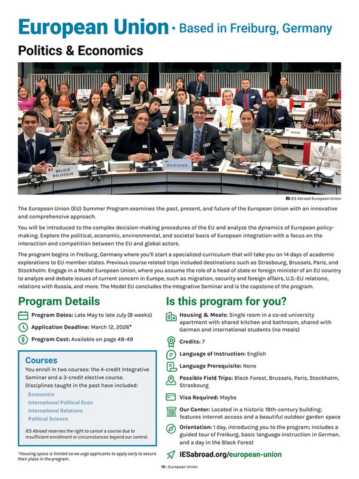 Ies Program IES Abroad - Study & Intern Abroad - Summer Programs - Video Page 18-19
