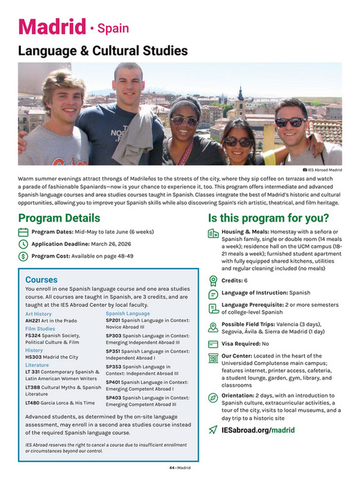 IES Abroad - Study & Intern Abroad - Summer Programs - Page 44-45